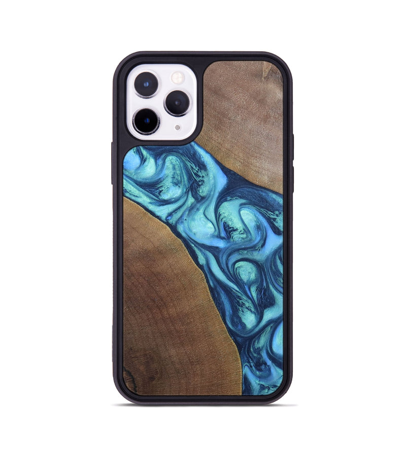 iPhone 11 Pro Wood+Resin Phone Case - Chasity (Blue, 696381)