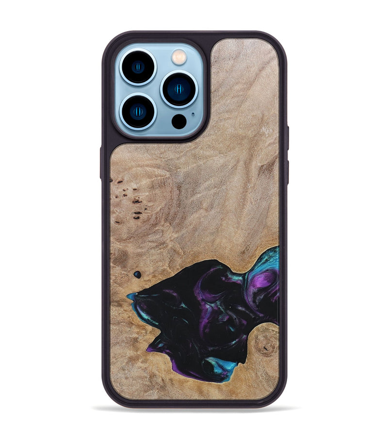 iPhone 14 Pro Max Wood+Resin Phone Case - Kamila (Wood Burl, 696394)