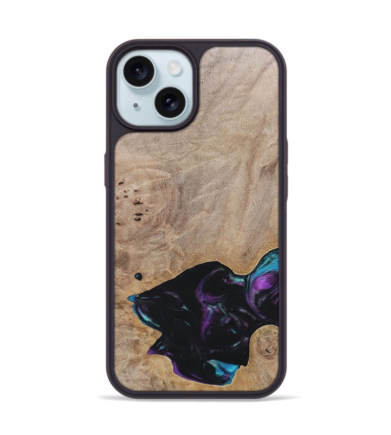 iPhone 15 Wood+Resin Phone Case - Kamila (Wood Burl, 696394)