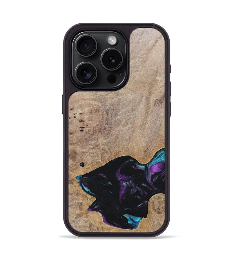 iPhone 15 Pro Wood+Resin Phone Case - Kamila (Wood Burl, 696394)