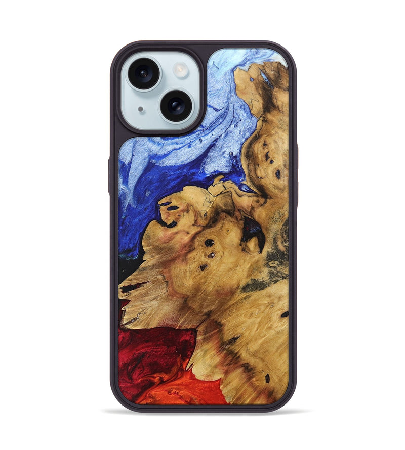iPhone 15 Wood+Resin Phone Case - Tammy (Fire & Ice, 696401)