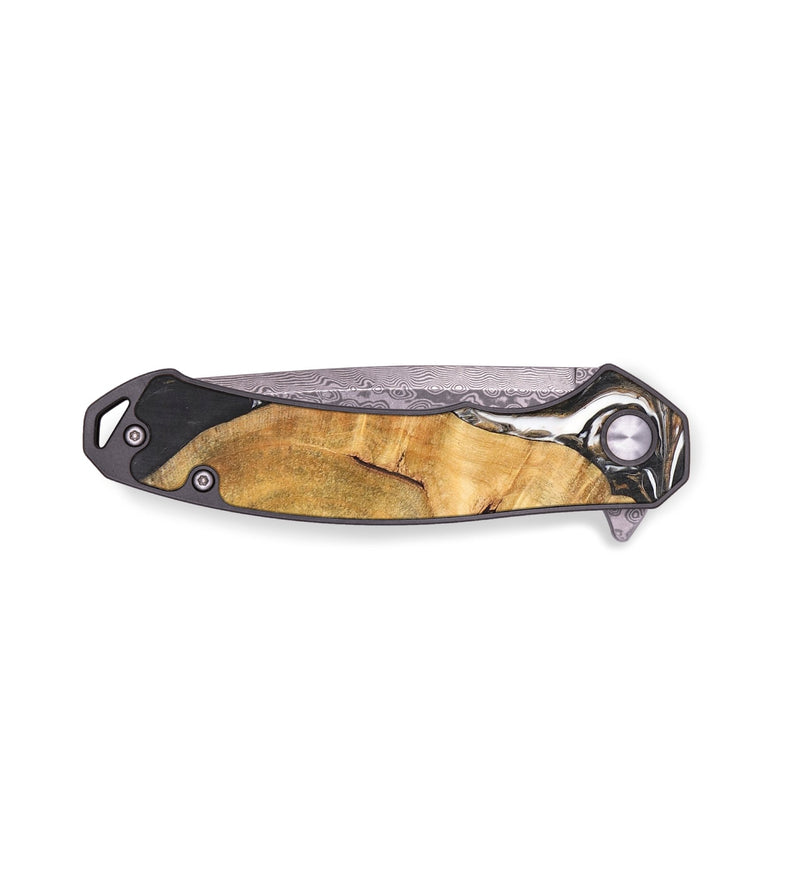 EDC Wood+Resin Pocket Knife - Colleen (Black & White, 696432)