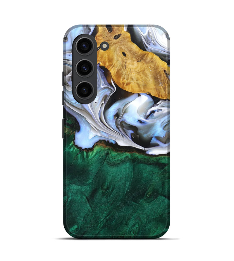 Galaxy S23 Wood+Resin Live Edge Phone Case - Ginger (Black & White, 696453)