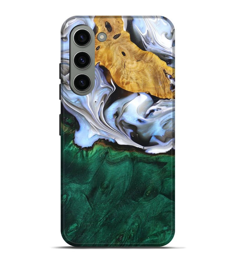Galaxy S23 Plus Wood+Resin Live Edge Phone Case - Ginger (Black & White, 696453)