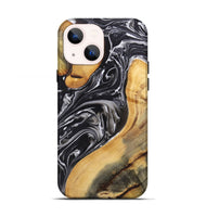 iPhone 13 Wood+Resin Live Edge Phone Case - Raquel (Black & White, 696454)