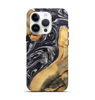 iPhone 15 Pro Wood+Resin Live Edge Phone Case - Raquel (Black & White, 696454)