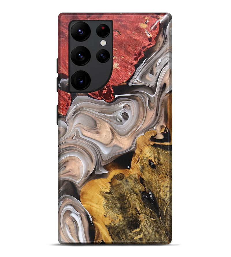 Galaxy S22 Ultra Wood+Resin Live Edge Phone Case - Orville (Black & White, 696455)