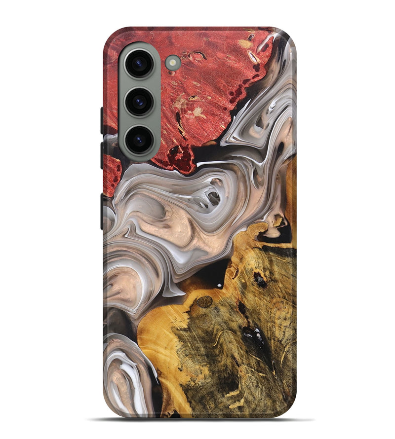 Galaxy S23 Plus Wood+Resin Live Edge Phone Case - Orville (Black & White, 696455)