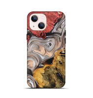 iPhone 13 mini Wood+Resin Live Edge Phone Case - Orville (Black & White, 696455)