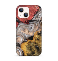 iPhone 14 Wood+Resin Live Edge Phone Case - Orville (Black & White, 696455)