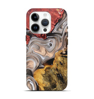 iPhone 15 Pro Wood+Resin Live Edge Phone Case - Orville (Black & White, 696455)