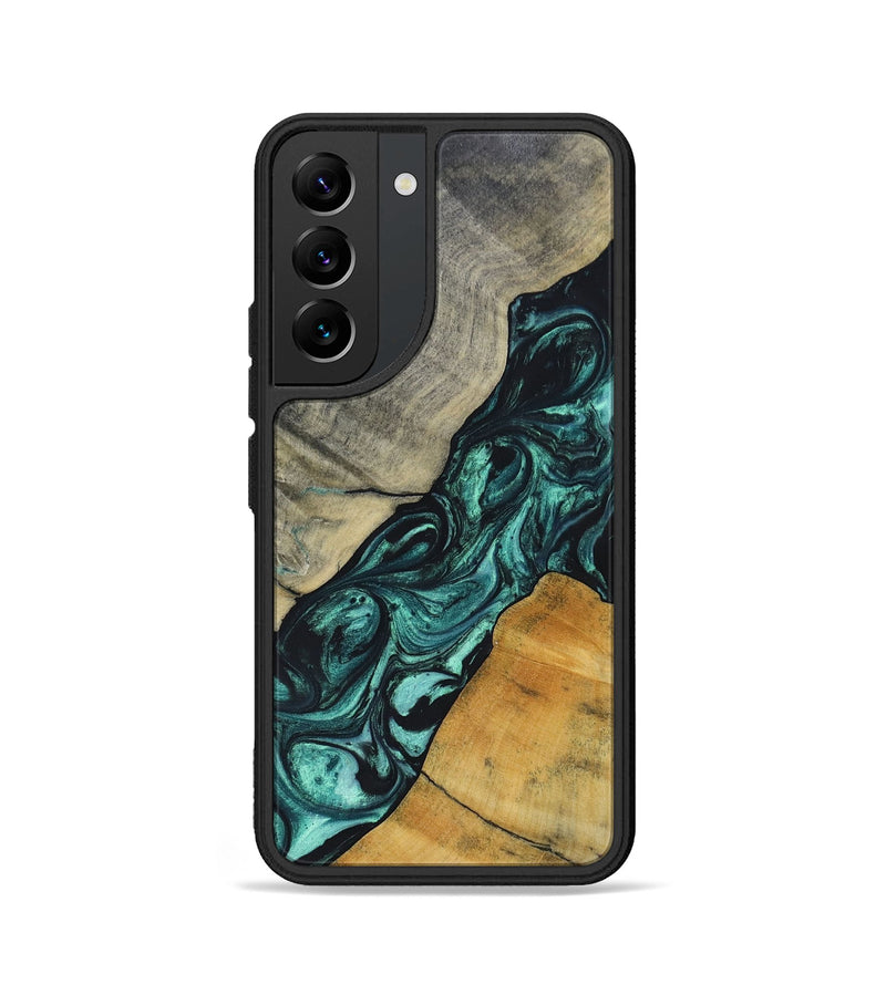 Galaxy S22 Wood+Resin Phone Case - Jaime (Green, 696466)