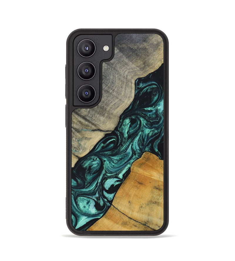Galaxy S23 Wood+Resin Phone Case - Jaime (Green, 696466)