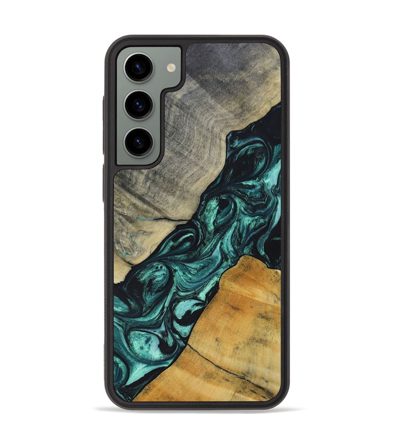 Galaxy S23 Plus Wood+Resin Phone Case - Jaime (Green, 696466)