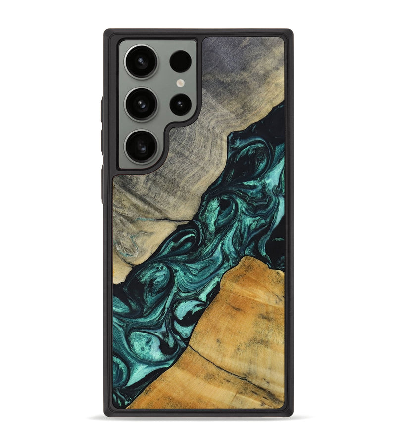 Galaxy S23 Ultra Wood+Resin Phone Case - Jaime (Green, 696466)