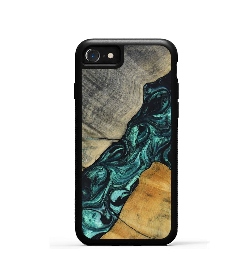 iPhone SE Wood+Resin Phone Case - Jaime (Green, 696466)