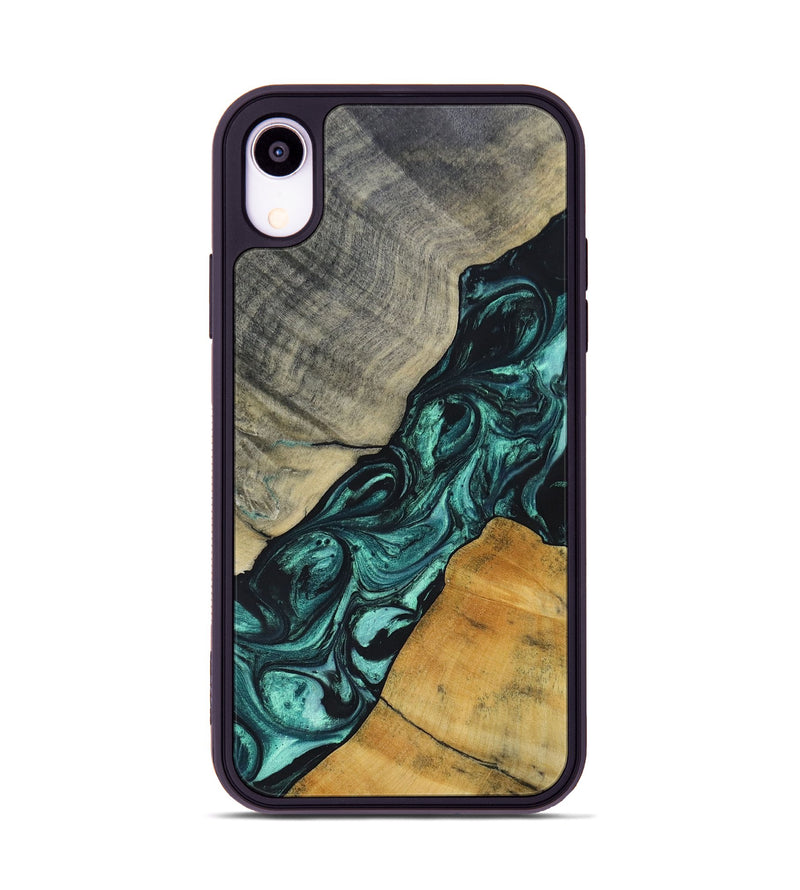 iPhone Xr Wood+Resin Phone Case - Jaime (Green, 696466)