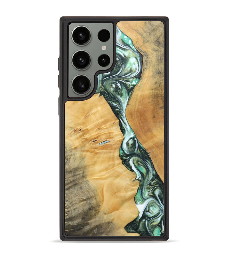 Galaxy S23 Ultra Wood+Resin Phone Case - Ana (Green, 696468)