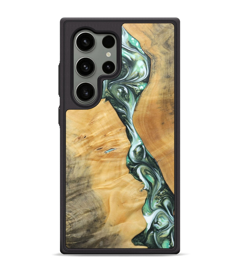 Galaxy S24 Ultra Wood+Resin Phone Case - Ana (Green, 696468)