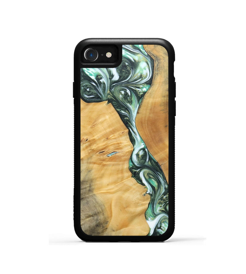iPhone SE Wood+Resin Phone Case - Ana (Green, 696468)