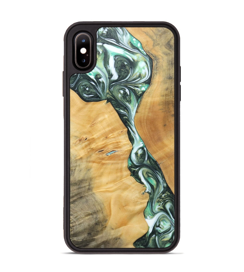 iPhone Xs Max Wood+Resin Phone Case - Ana (Green, 696468)