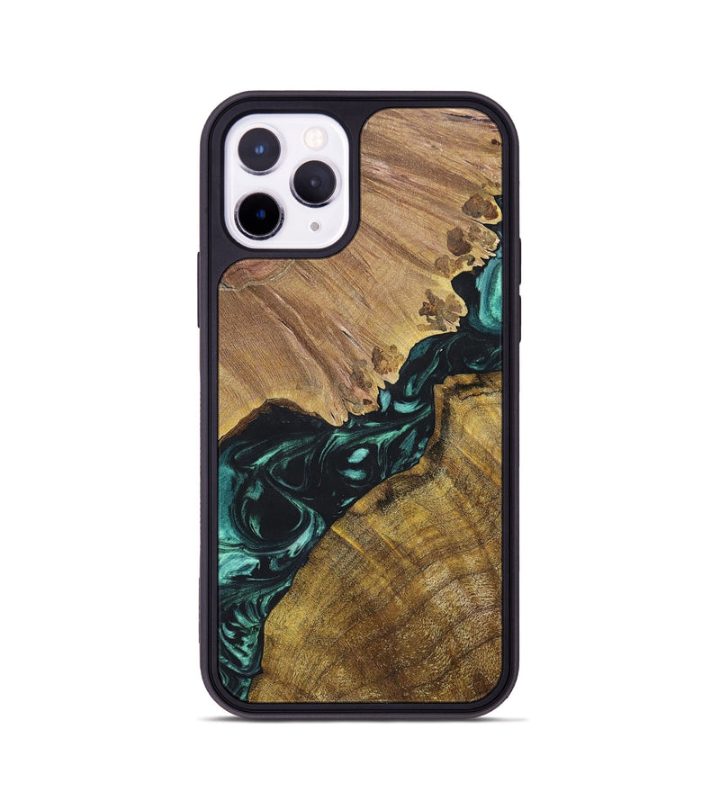 iPhone 11 Pro Wood+Resin Phone Case - Elsie (Green, 696469)