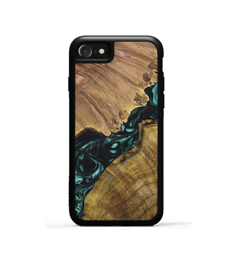 iPhone SE Wood+Resin Phone Case - Elsie (Green, 696469)