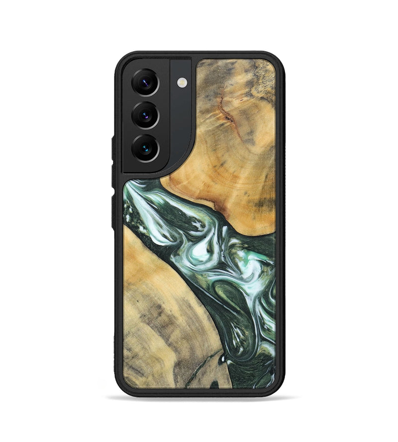 Galaxy S22 Wood+Resin Phone Case - Cameron (Green, 696470)