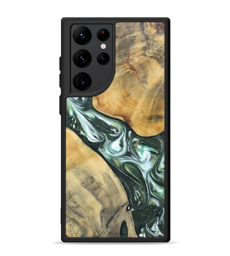 Galaxy S22 Ultra Wood+Resin Phone Case - Cameron (Green, 696470)