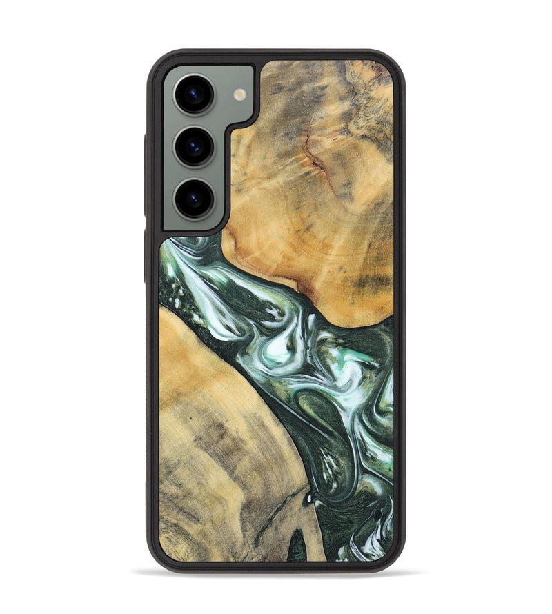Galaxy S23 Plus Wood+Resin Phone Case - Cameron (Green, 696470)