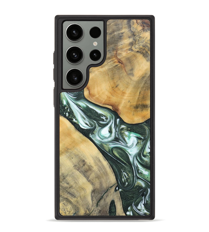 Galaxy S23 Ultra Wood+Resin Phone Case - Cameron (Green, 696470)
