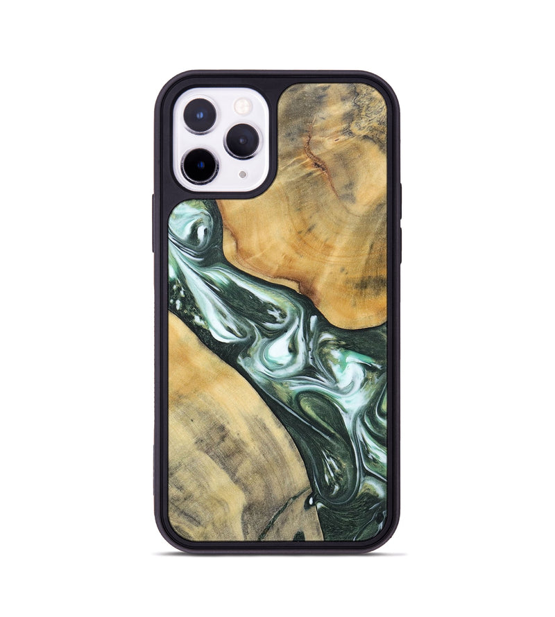 iPhone 11 Pro Wood+Resin Phone Case - Cameron (Green, 696470)