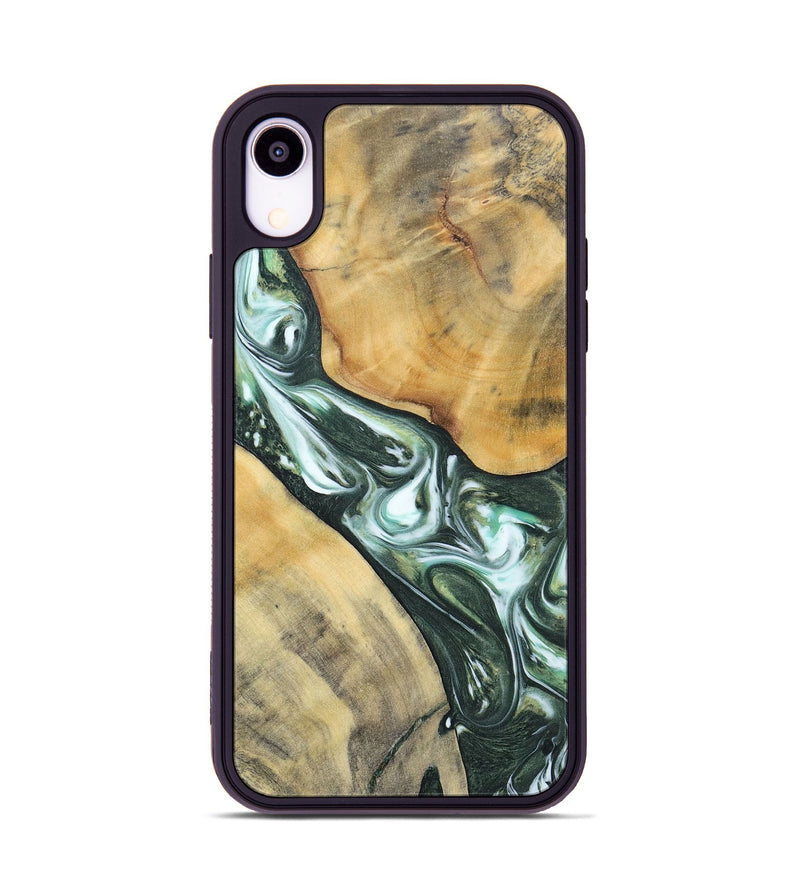 iPhone Xr Wood+Resin Phone Case - Cameron (Green, 696470)