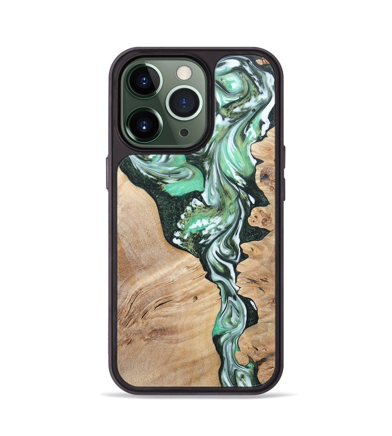 iPhone 13 Pro Wood+Resin Phone Case - Grant (Green, 696472)