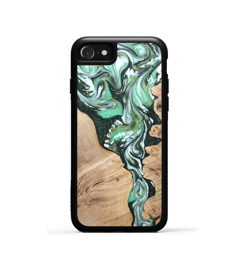 iPhone SE Wood+Resin Phone Case - Grant (Green, 696472)
