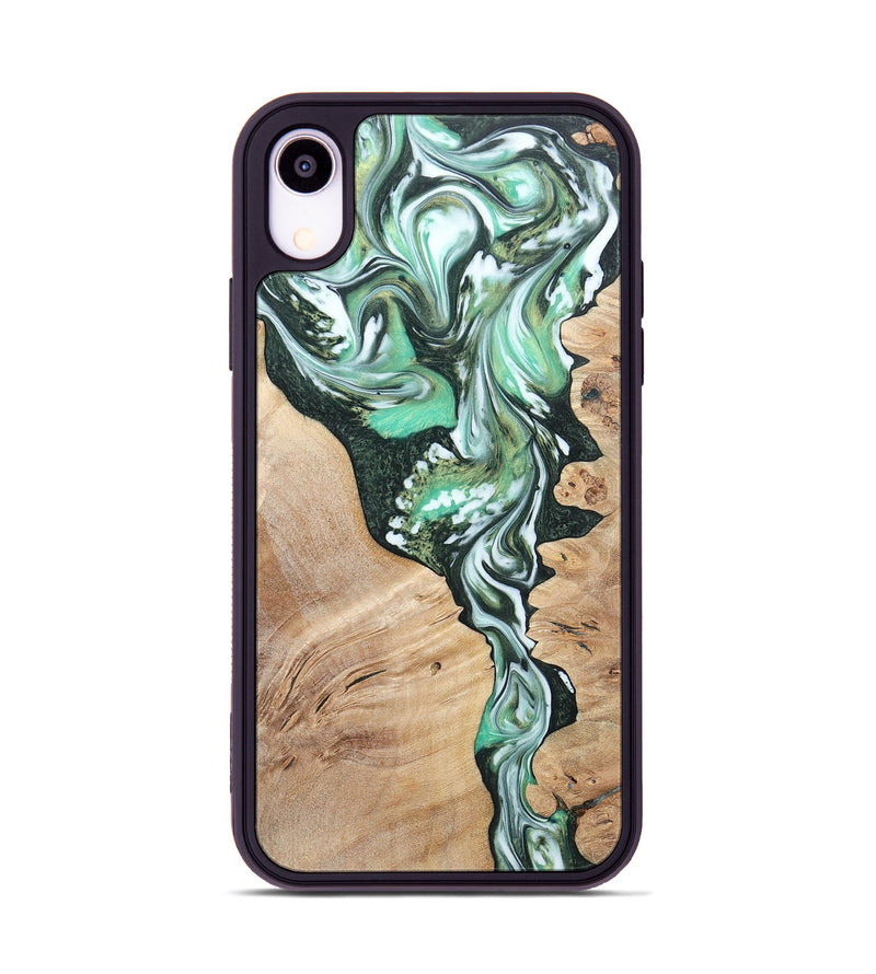 iPhone Xr Wood+Resin Phone Case - Grant (Green, 696472)