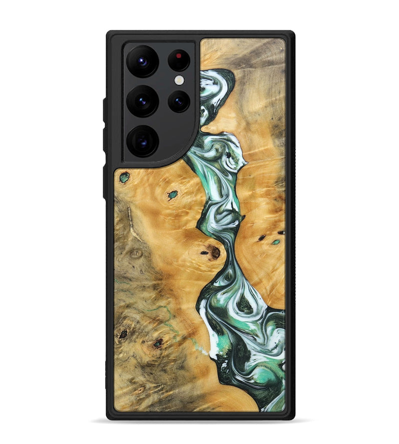 Galaxy S22 Ultra Wood+Resin Phone Case - Breanna (Green, 696474)