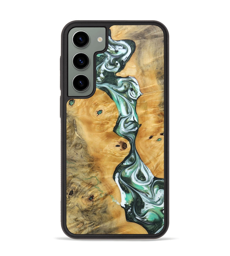 Galaxy S23 Plus Wood+Resin Phone Case - Breanna (Green, 696474)