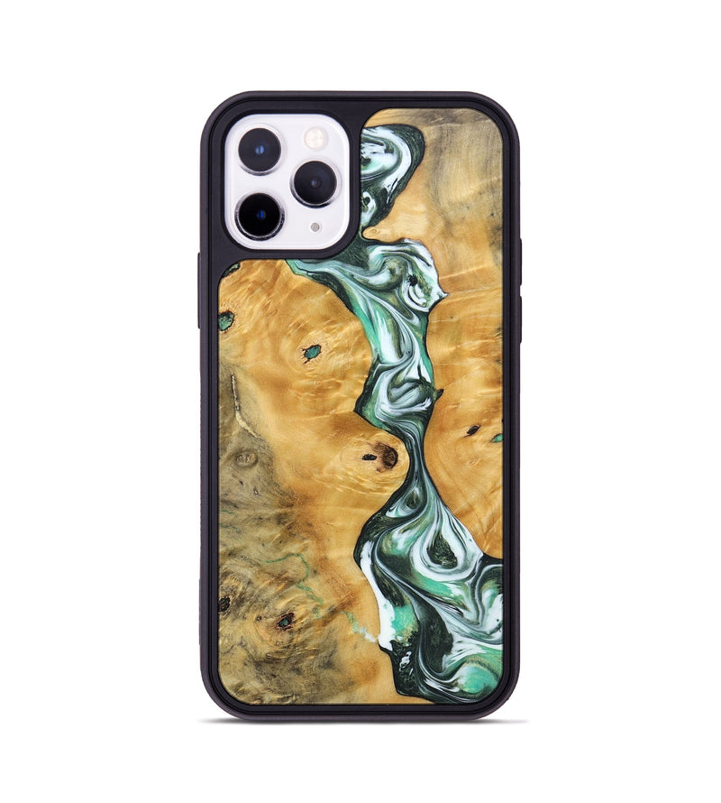 iPhone 11 Pro Wood+Resin Phone Case - Breanna (Green, 696474)