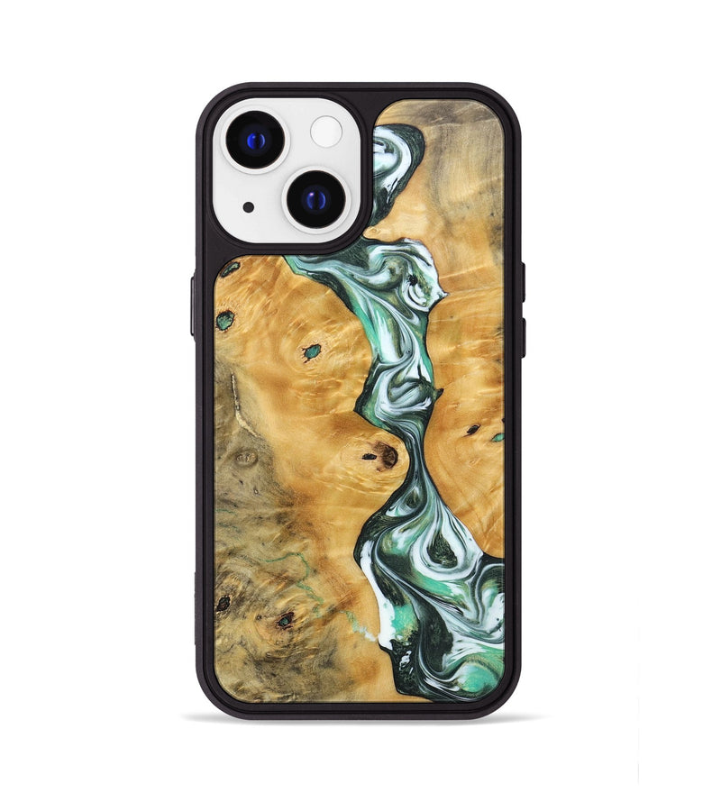 iPhone 13 Wood+Resin Phone Case - Breanna (Green, 696474)