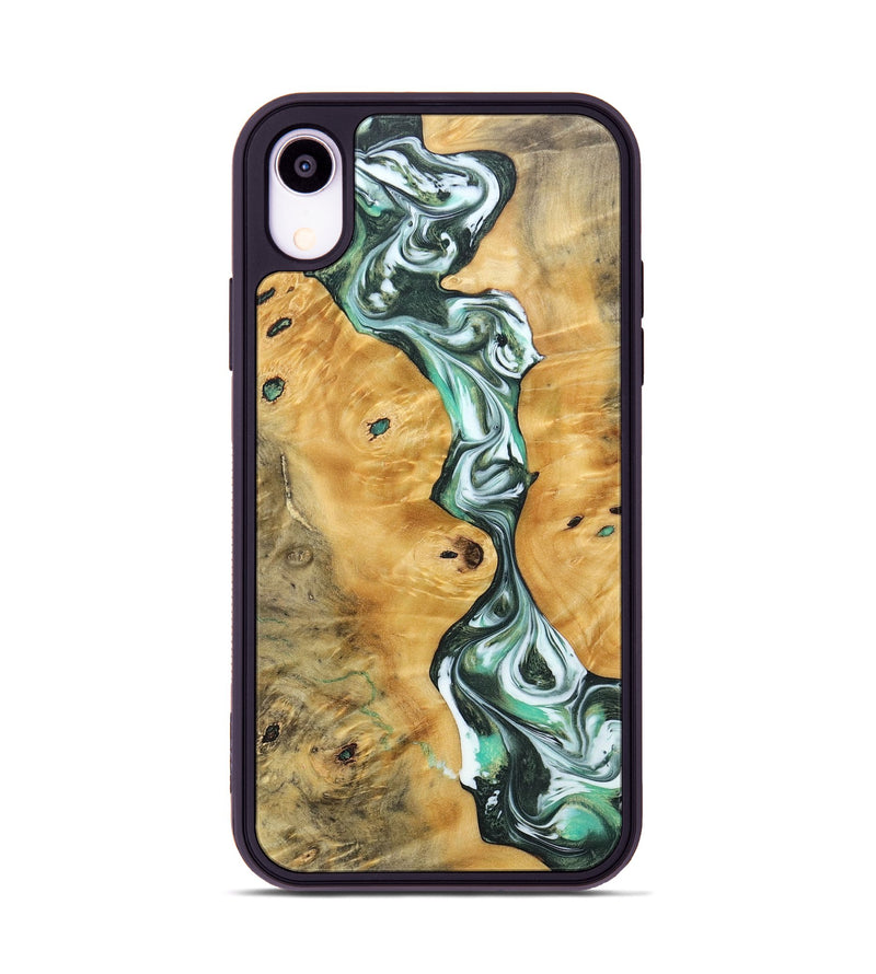 iPhone Xr Wood+Resin Phone Case - Breanna (Green, 696474)