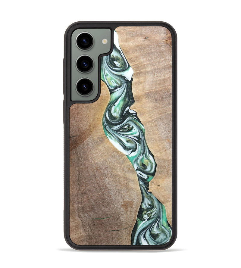 Galaxy S23 Plus Wood+Resin Phone Case - Ashley (Green, 696476)