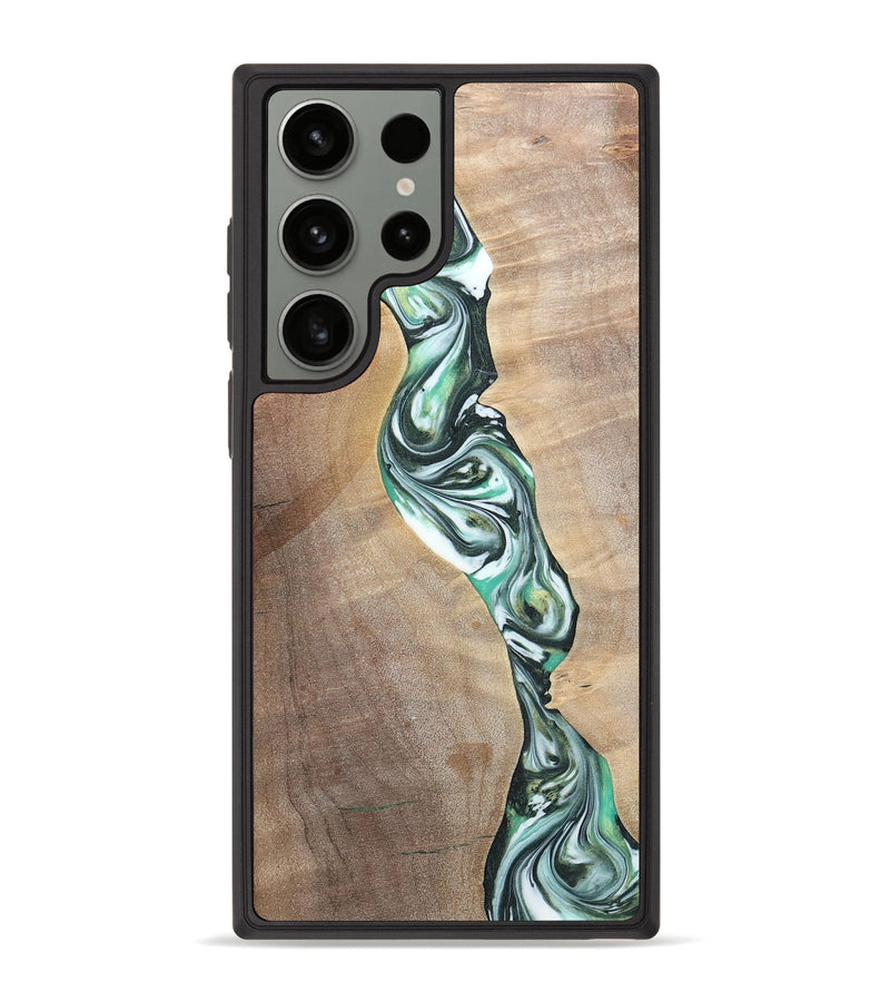 Galaxy S23 Ultra Wood+Resin Phone Case - Ashley (Green, 696476)