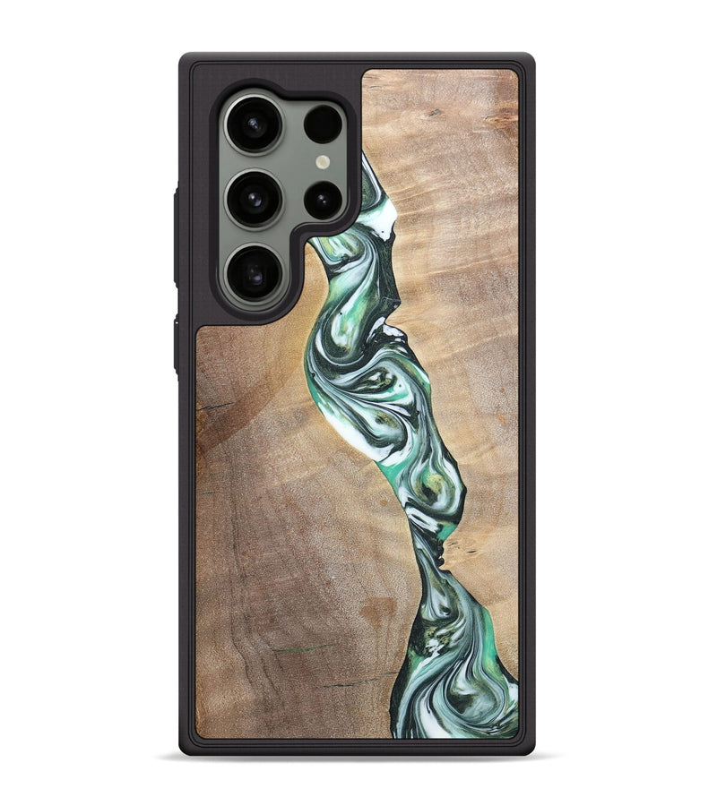 Galaxy S24 Ultra Wood+Resin Phone Case - Ashley (Green, 696476)