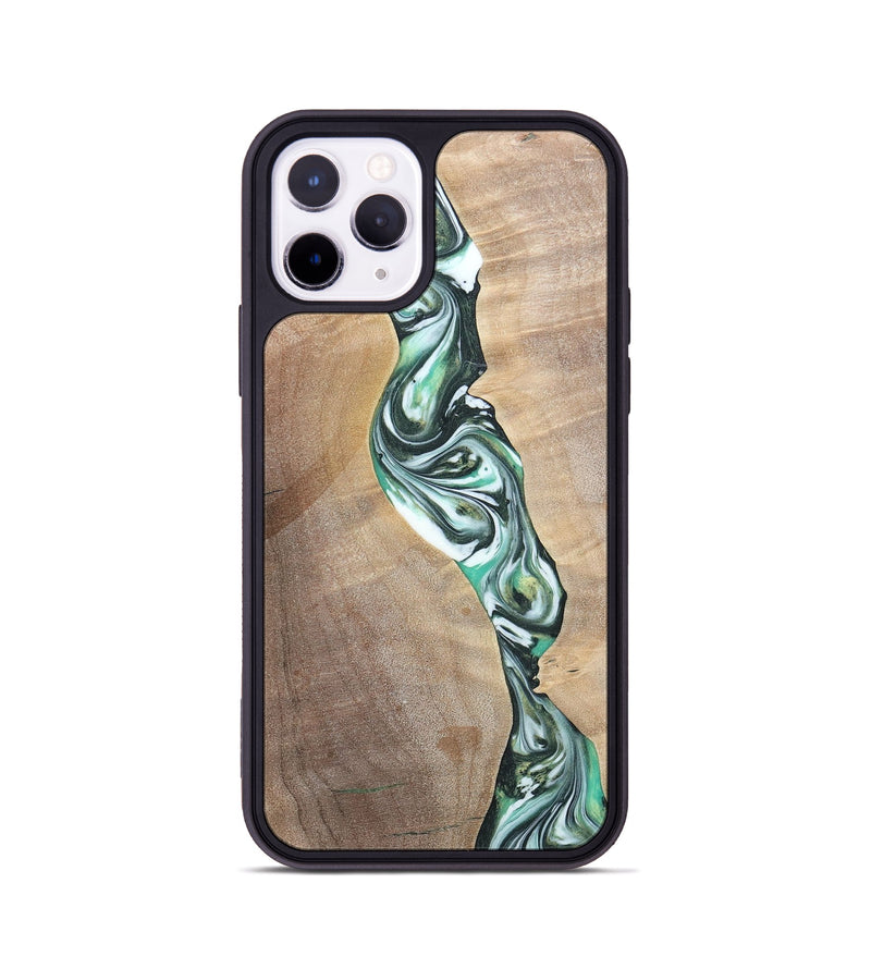 iPhone 11 Pro Wood+Resin Phone Case - Ashley (Green, 696476)