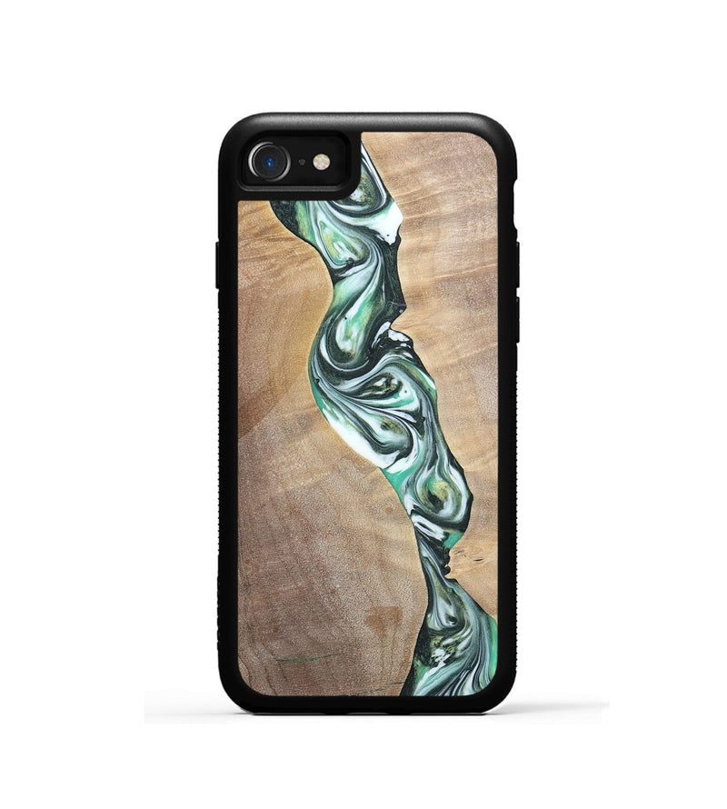 iPhone SE Wood+Resin Phone Case - Ashley (Green, 696476)
