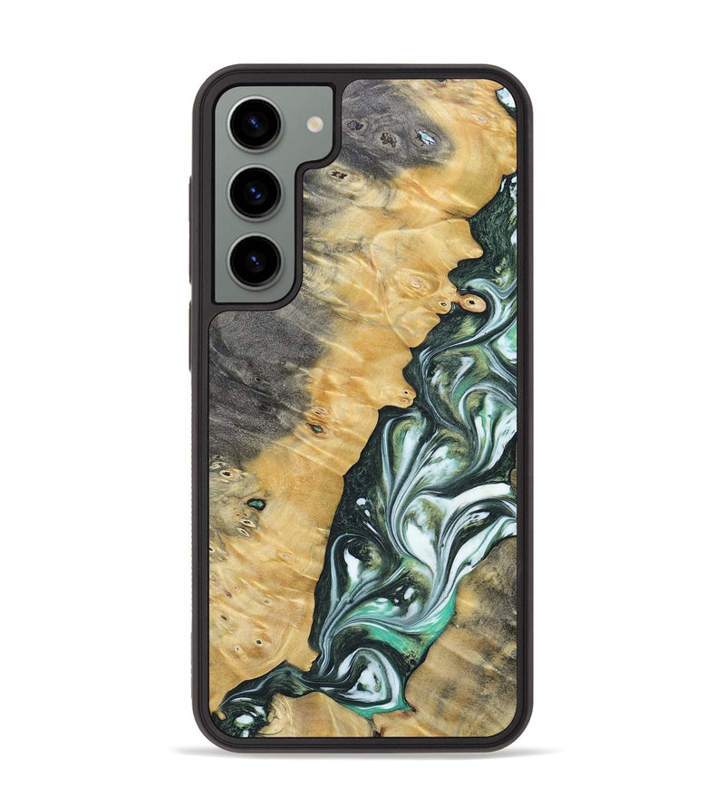 Galaxy S23 Plus Wood+Resin Phone Case - Ethel (Green, 696478)