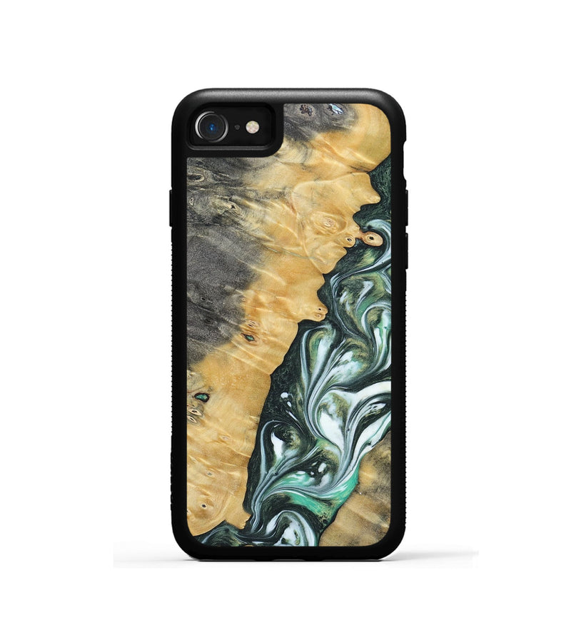 iPhone SE Wood+Resin Phone Case - Ethel (Green, 696478)
