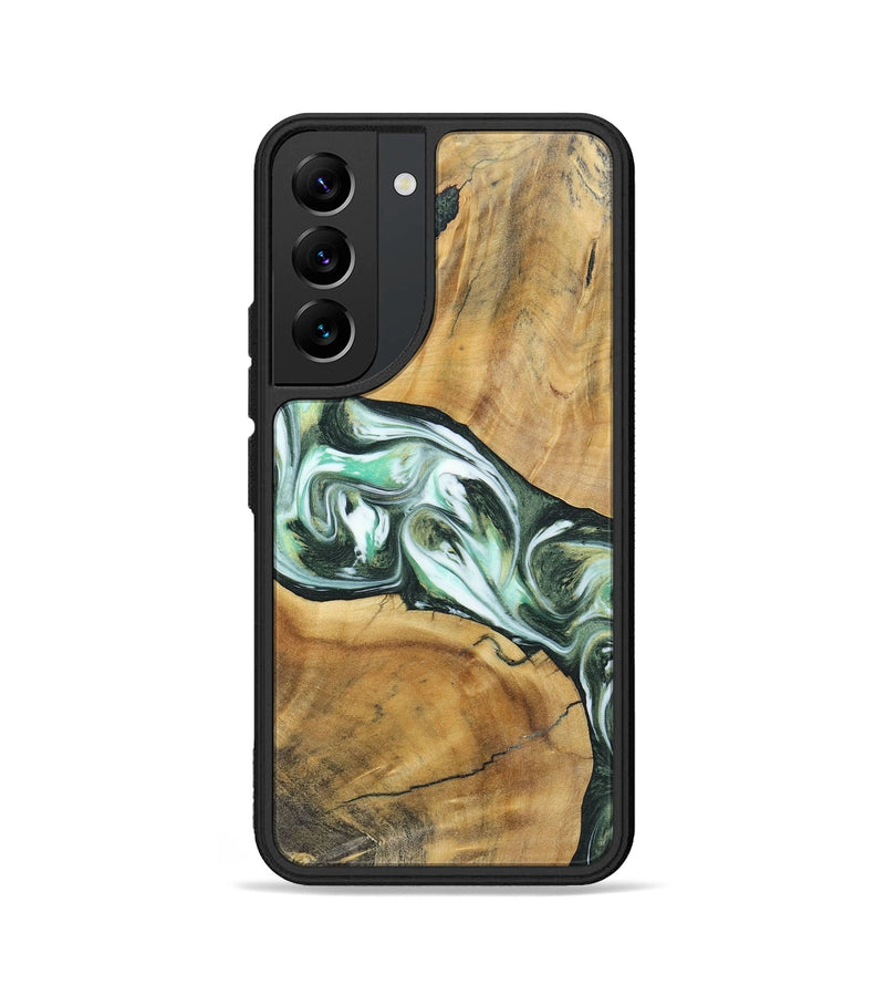 Galaxy S22 Wood+Resin Phone Case - Shirley (Green, 696480)