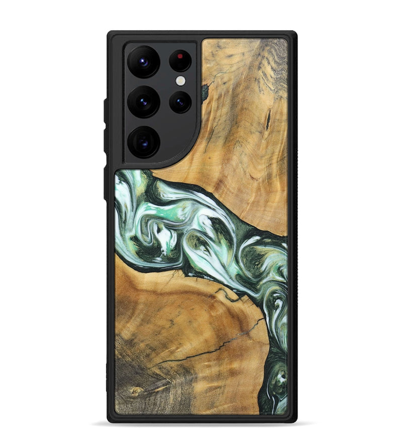 Galaxy S22 Ultra Wood+Resin Phone Case - Shirley (Green, 696480)
